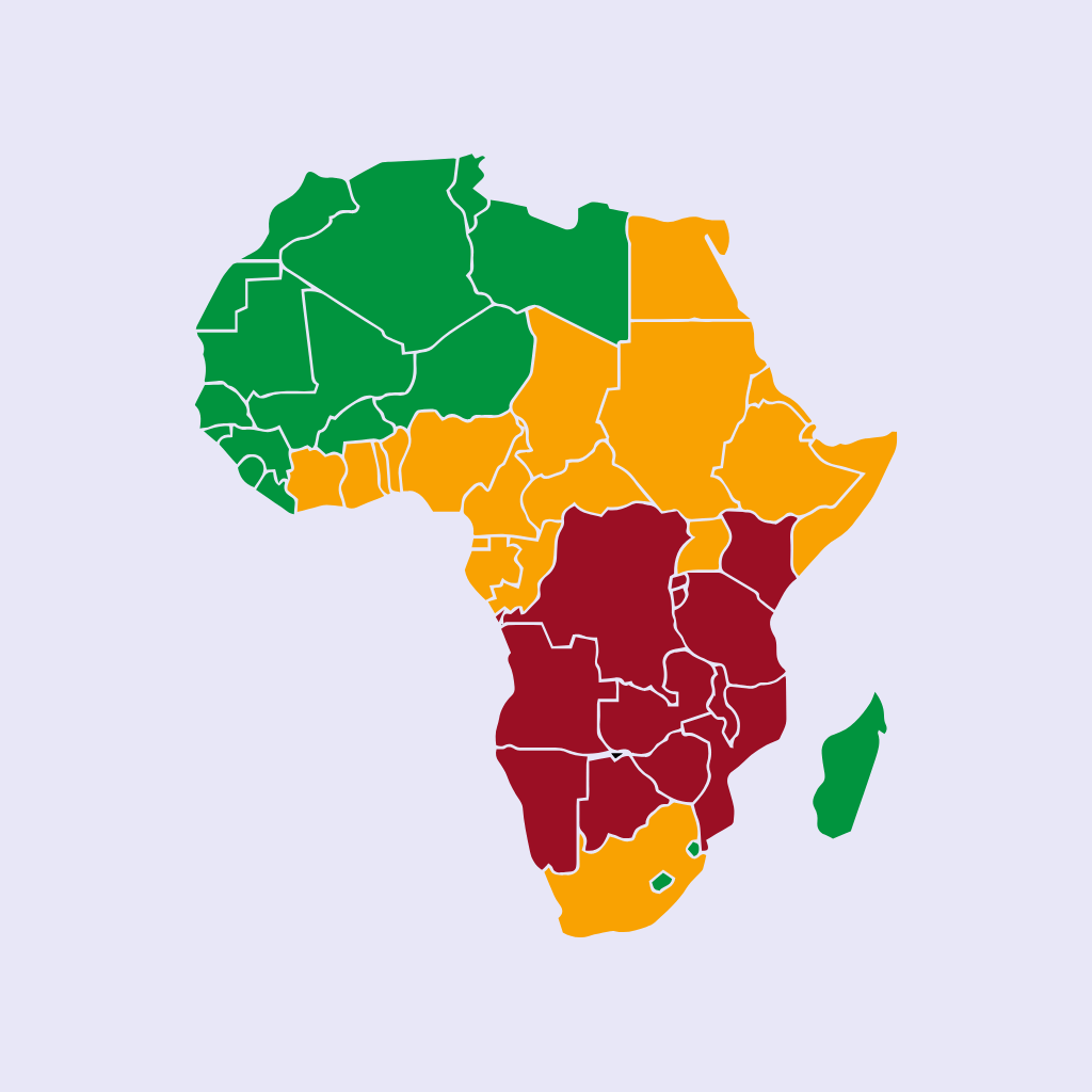 Africa map and flag